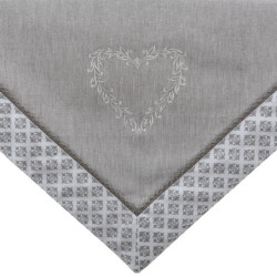 Šedý bavlněný běhoun na stůl se srdíčkem Lovely Heart - 50*160 cm