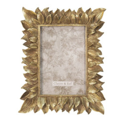 Zlatý antik fotorámeček s listy Tapien - 18*1*22 cm / 10*15 cm