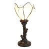 Bílá stolní Tiffany lampa ve tvaru květu Folwia - Ø 18*32 cm E14/max 1*25W