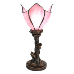 Stolní lampa Tiffany Folwia Pink - Ø18*32 cm E14/max 1*25W