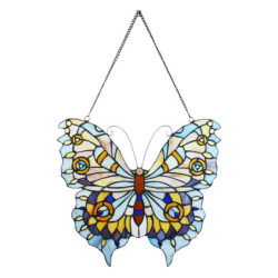 Závěsný Tiffany  panel motýl Butterfly Blue - 40*60 cm