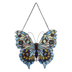 Závěsný Tiffany  panel motýl Butterfly Blue - 40*60 cm