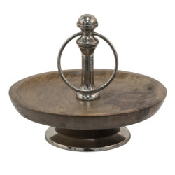 Dreveno-kovový servírovací 1-poschodový etažér Woodd - Ø21*17 cm
