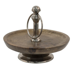 Dreveno-kovový servírovací 1-poschodový etažér Woodd - Ø21*17 cm