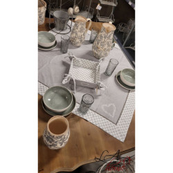 Keramický dekorační džbán se šedými květy Mell French M - 20*14*25 cm