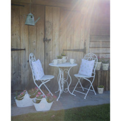 Keramický obal na květináč se zelenými květy Ganni green S -  Ø12*10 cm