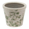 Keramický obal na květináč se zelenými květy Ganni green XS - Ø 8*7 cm