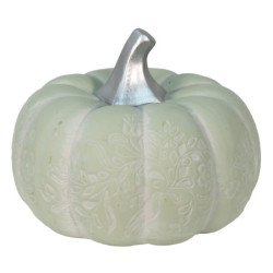 Dekorace zelená keramická dýně s ornamentem - Ø 23*18 cm