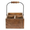 Hnědý dřevěný úložný box s držadlem - 27*17*10 cm