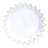 Bílý antik dekorační talířek s dekorem listů Spie - Ø 20*1 cm