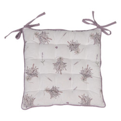 Bavlněný podsedák s levandulemi a výplní Lavander Garden - 40*40*4 cm