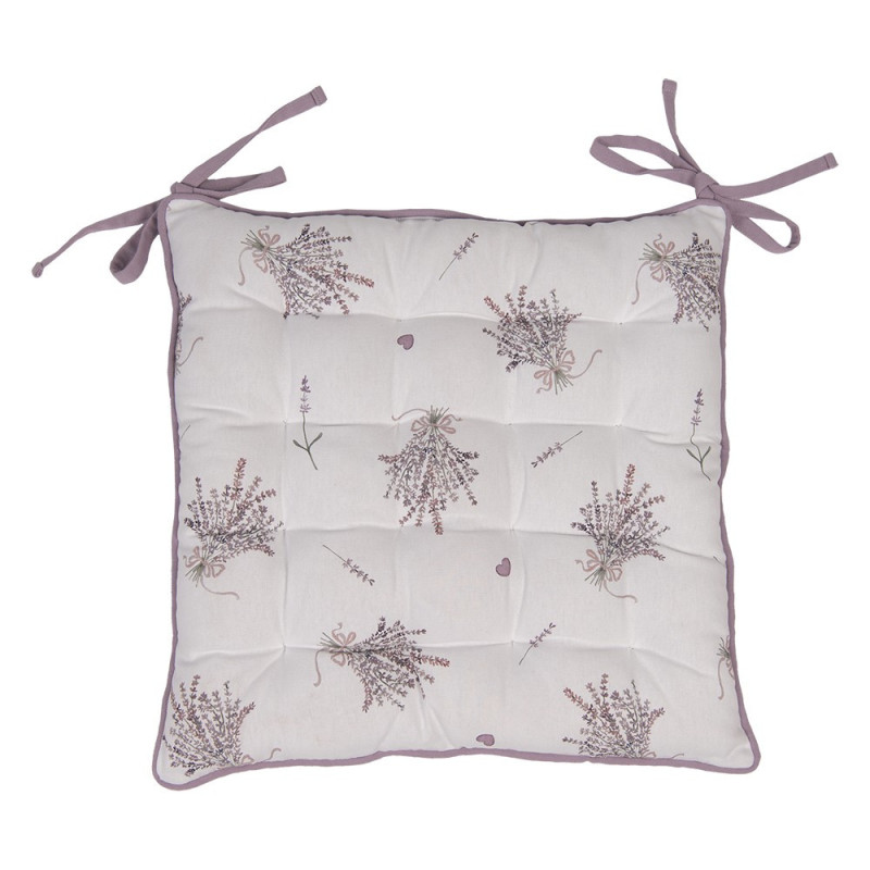 Bavlněný podsedák s levandulemi a výplní Lavander Garden - 40*40*4 cm