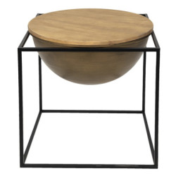 Černý kovový odkládací stolek s úložným prostorem Wordi - 53*53*55 cm