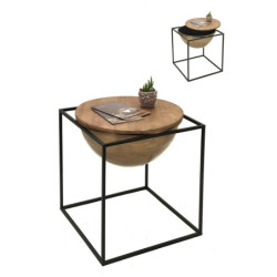 Černý kovový odkládací stolek s úložným prostorem Wordi - 53*53*55 cm