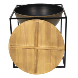 Černý kovový odkládací stolek s úložným prostorem Wordi - 53*53*55 cm