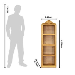 Zlatá nástěnná polička se 4-mi poličkami Vione - 42*19*126 cm