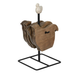 Stojan s malými podtácky ve tvaru slepičky Chick Bei - 11*11*22 cm