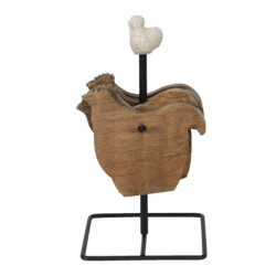 Stojan s malými podtácky ve tvaru slepičky Chick Bei - 11*11*22 cm