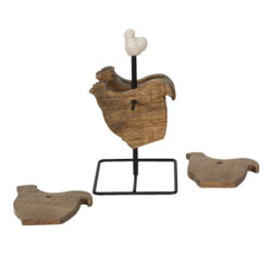 Stojan s malými podtácky ve tvaru slepičky Chick Bei - 11*11*22 cm