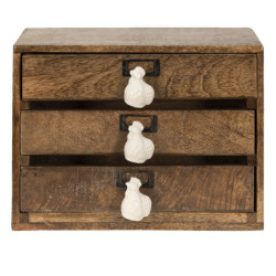Dřevěná dekorační mini komoda se šuplíčky Chick Bei - 29*14*22 cm