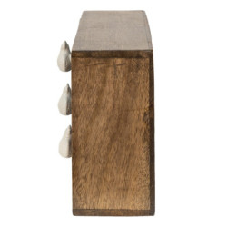 Dřevěná dekorační mini komoda se šuplíčky Chick Bei - 29*14*22 cm