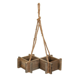 Dřevěný antik závěsný držák na květiny - 38*22*9 cm