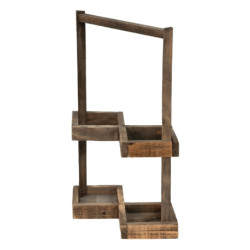 Hnědý antik dekorativní stojan na víno - 27*14*42 cm