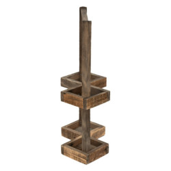 Hnědý antik dekorativní stojan na víno - 27*14*42 cm