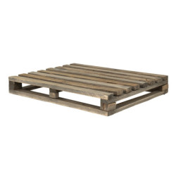 Hnědý antik dekorační stolek na květiny ve tvaru palety - 40*32*5 cm