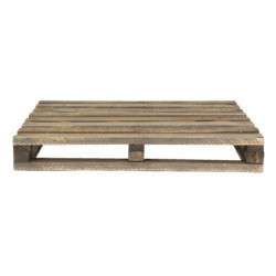 Hnědý antik dekorační stolek na květiny ve tvaru palety - 40*32*5 cm