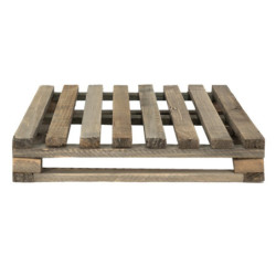 Hnědý antik dekorační stolek na květiny ve tvaru palety - 40*32*5 cm