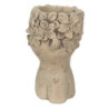 Cementový obal na květináč v designu busty s květinami Tete - 17*16*25 cm