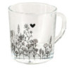 Skleněný hrneček s květinami Flora And Fauna - Ø 8*11*9 cm / 250 ml