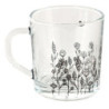 Skleněný hrneček s květinami Flora And Fauna - Ø 8*11*9 cm / 250 ml