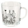 Skleněný hrneček s květinami Flora And Fauna - Ø 8*11*9 cm / 250 ml