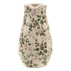 Keramický dekorační džbán se zelenými květy Ganni green M - 20*14*25 cm