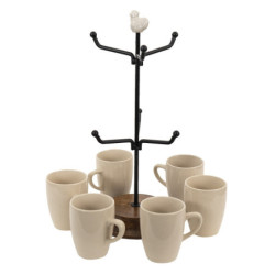 6x hrneček na kovovém stojanu Chick Bei  - Ø 14*39 cm