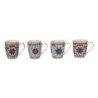 Set 4ks porcelánových hrnků s ornamenty Ornaments - 9*10 cm / 300 ml