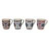 Set 4ks porcelánových hrnků s ornamenty Ornaments - 9*10 cm / 300 ml