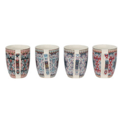 Set 4ks porcelánových hrnků s ornamenty Ornaments - 9*10 cm / 300 ml