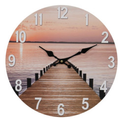 Nástěnné hodiny s výhledem na moře Sea Views – Ø 34*4 cm / 1*AA
