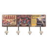 Nástěnný kovový věšák se 4-mi háčky Garage - 40*7*18 cm