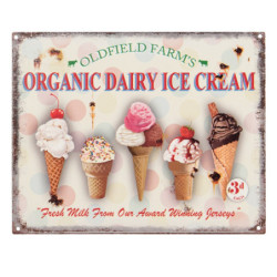 Barevná nástěnná kovová cedule se zmrzlinkami Ice Cream - 25*1*20 cm