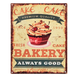 Kovová nástěnná cedule  s dortíčkem Cake  - 20*1*25 cm
