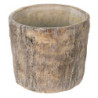 Hnědo - šedý cementový obal na květináč v dekoru kůry stromu Bark L - 29*28*25 cm