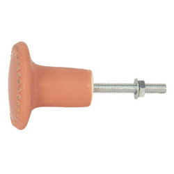 Oranžová keramická úchytka ze zlatými puntíky Dria - Ø  4*3 cm