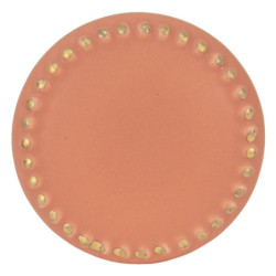 Oranžová keramická úchytka ze zlatými puntíky Dria - Ø  4*3 cm