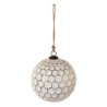 Bílá antik skleněná koule Hexagon white XL - Ø 20*20 cm