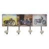 Nástěnný kovový věšák se 4-mi háčky Retro Moto - 40*7*18 cm
