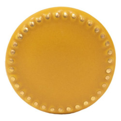 Žlutá keramická úchytka ze zlatými puntíky Dria - Ø  4*3 cm